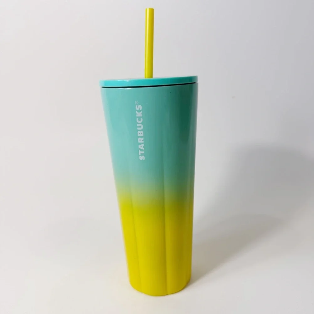 Starbucks Summer 2021 Teal To Yellow Ombré 24 oz. Stainless Steel Tumbler